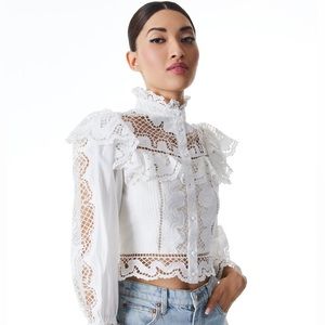 MARLO EYELET RUFFLE BLOUSE